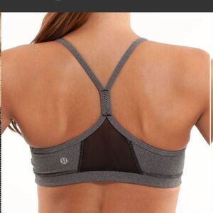 lululemon athletica flow y Gray Sports Bra large EUC